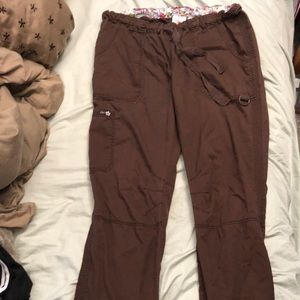 Medium Kathy Peterson KOI Brown Scrub Pants